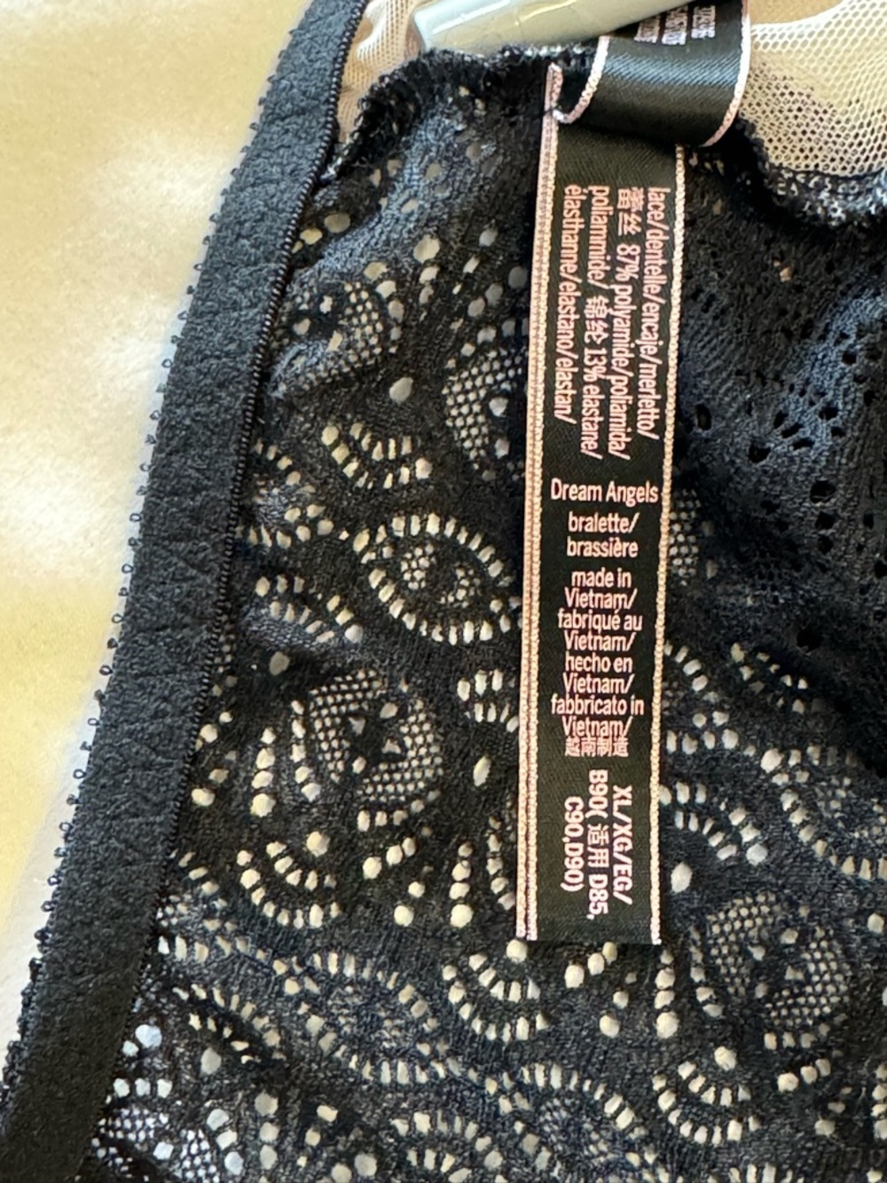 Victoria's Secret Black Lace Bralette with Nude Lining Size XL - Picture 15 of 15